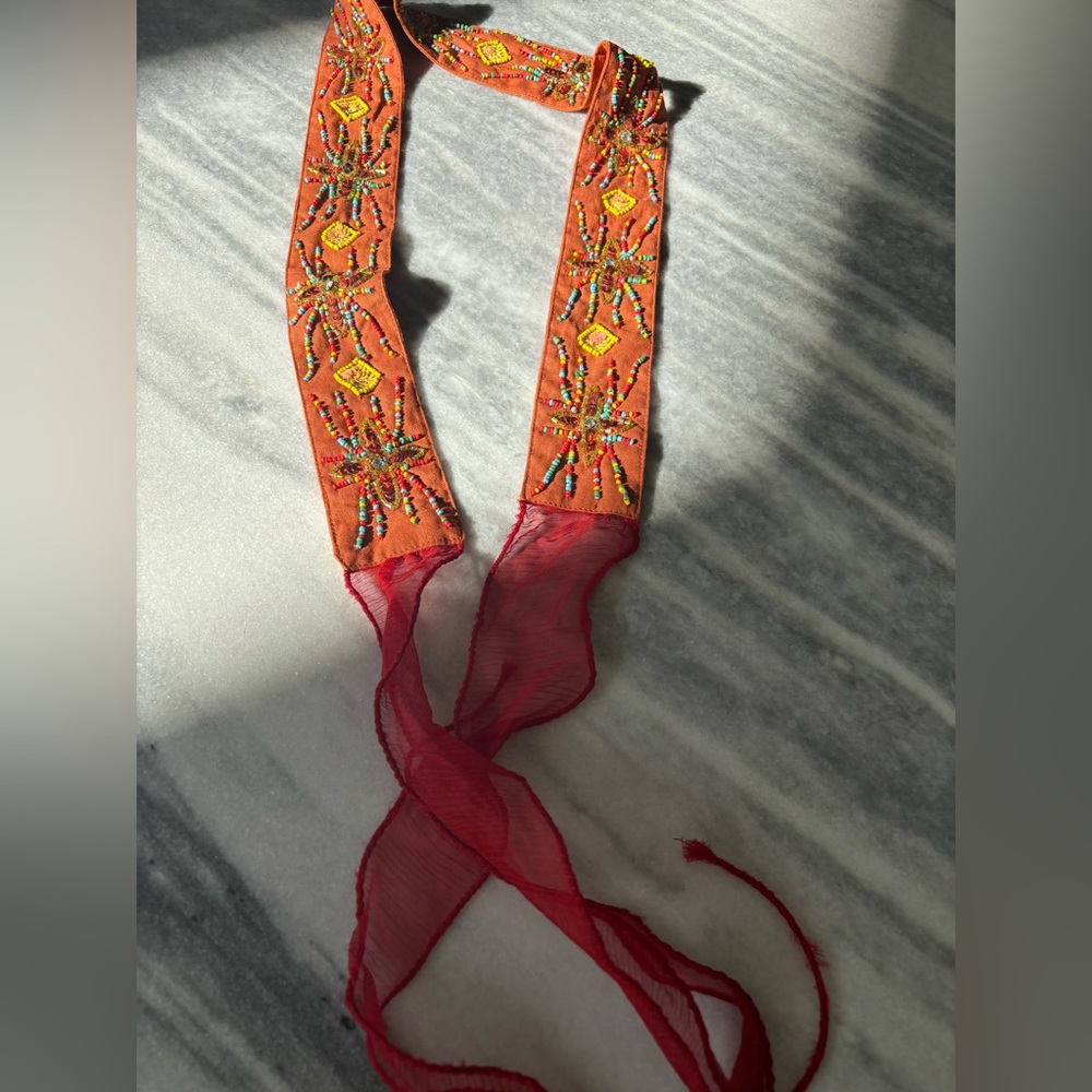 COPY - Vintage 1990s best beaded embellished hippie belt mudd xl